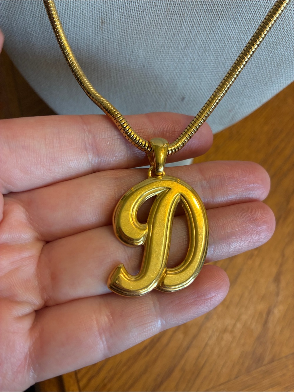 Anne Klein Gold Initial 'D' Pendant Necklace - Picture 2 of 3